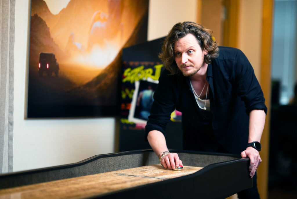 Daniel playing in the office